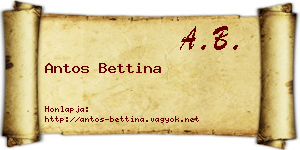 Antos Bettina névjegykártya